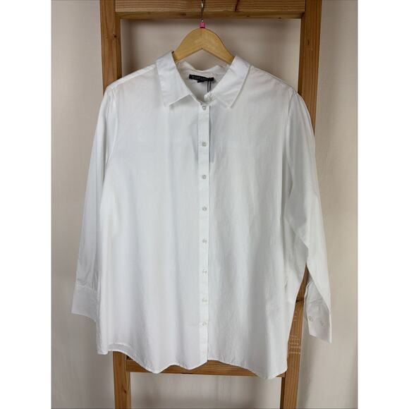 Base Level Tops - NWT Base Level by YEST "Aliza" White Button Up Dress Shirt #0845 Size 20